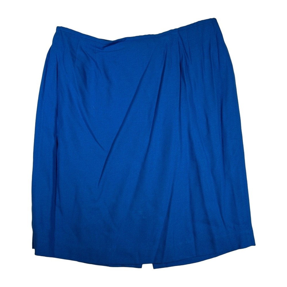 Worthington Women Blue Pleated Knee Length Skirt Size L